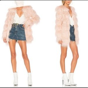 Majorelle faux fur pink coat